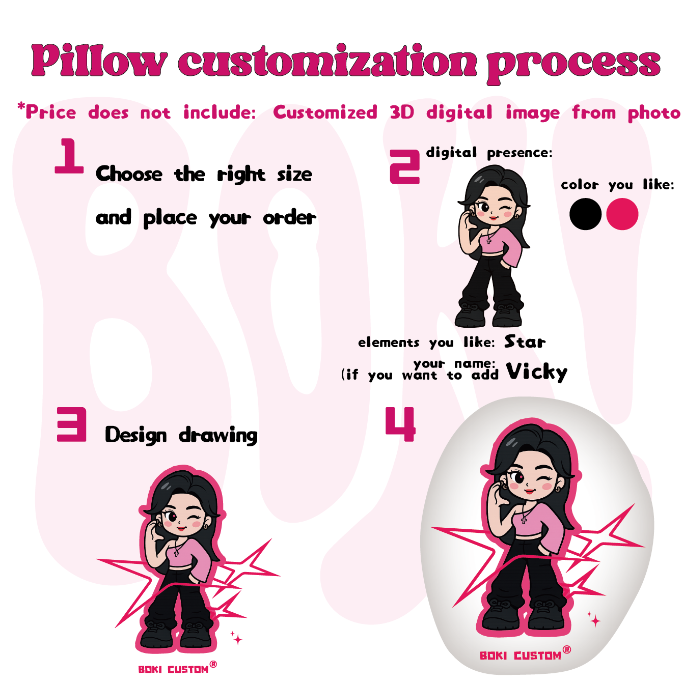 Custom cartoon character pillow