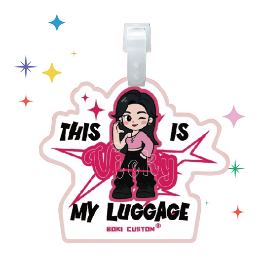 Custom cartoon character luggage tag